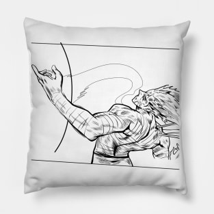 Dope muscle man manga silihouette illustration Pillow