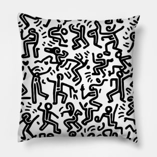 Everyday Lives of People - Graffiti Abstract Art Pillow