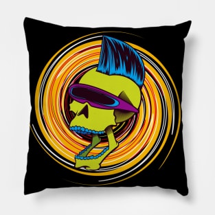 Punk Skull-orange Pillow