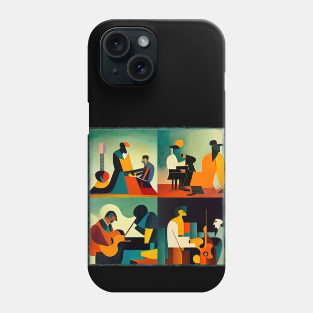 Contemporary Abstract Jazz Quartet Phone Case by Artist Rob Fuller