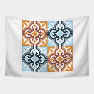 Spanish tiles two colour pattern Tapestry