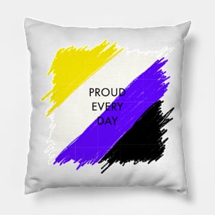 Nonbinary Pride, proud every day Pillow