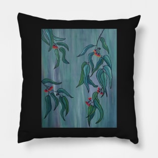 eucalyptus branches with flowers Pillow