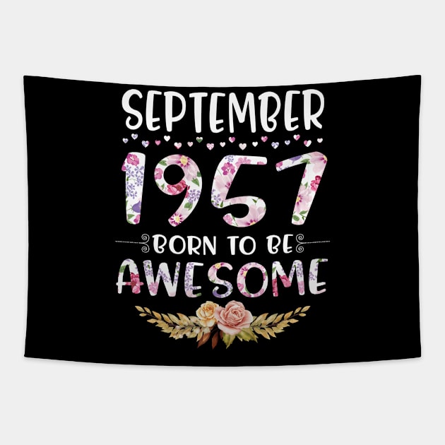 Happy Birthday 63 Years old to me you nana mommy daughter September 1957 Born To Be Awesome Tapestry by joandraelliot