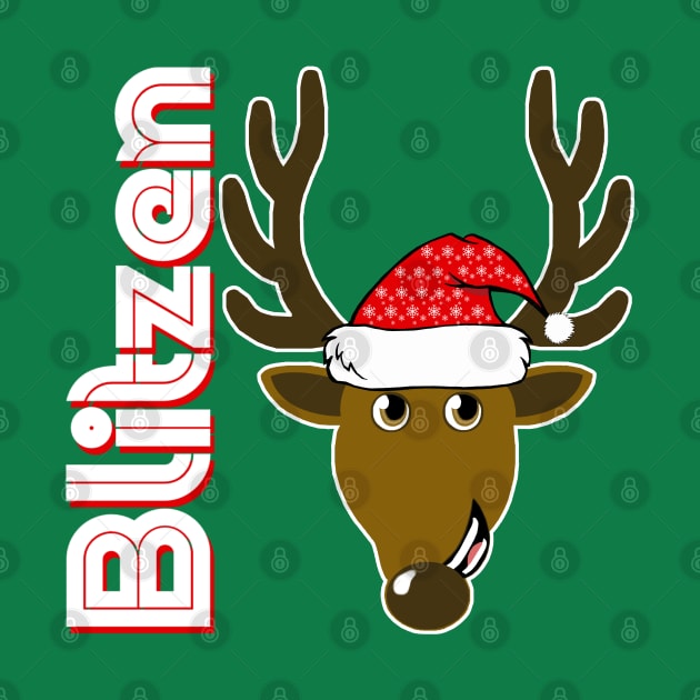 Blitzen, Family Christmas Santa Anime 8+ Reindeer Tshirts by TonTomDesignz