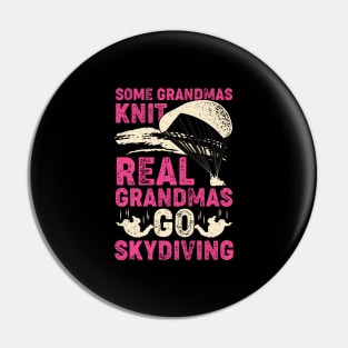 Parachuting Skydiving Grandma Gift Pin