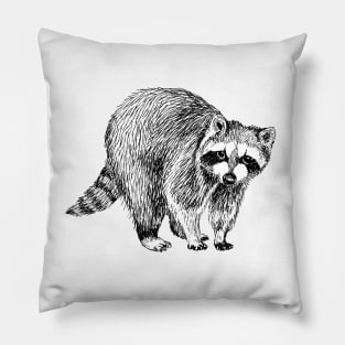 Raccoon Illustration Pillow