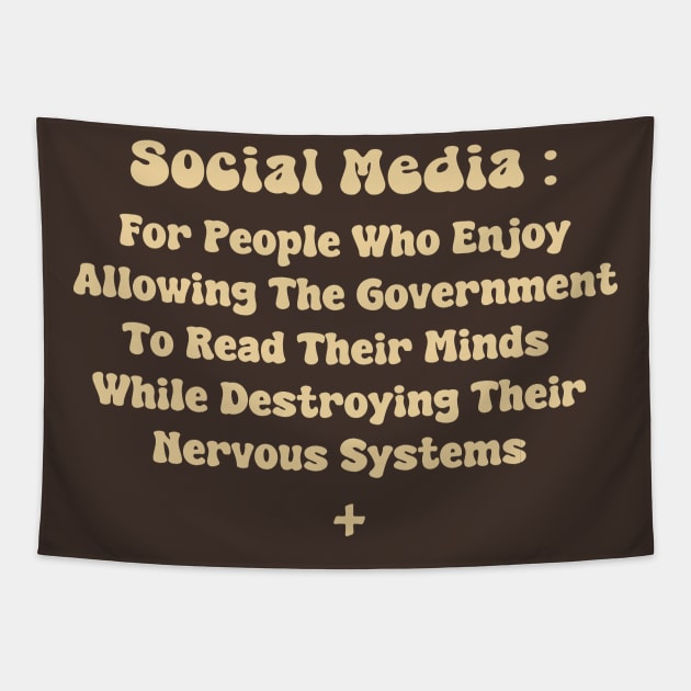 Social Media Warning Label Tapestry by depressed.christian