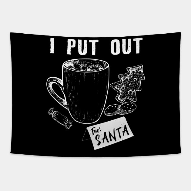 I Put Out For Santa Funny Christmas Cookies And Milk Tapestry by MasliankaStepan