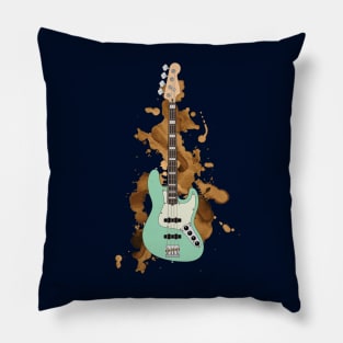 J-style Bass Guitar Surf Green Color Pillow