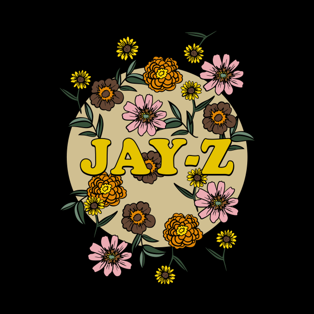 Jay-Z Name Personalized Flower Retro Floral 80s 90s Name Style by Ancientdistant