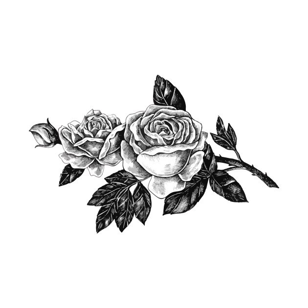 Vintage roses design, Black and white floral pattern - Vintage Roses ...