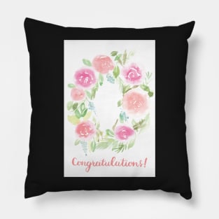 Congratulations Watercolor Card | greeting cards Pillow