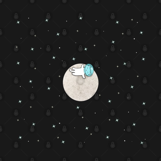 Cute cat sleeping on a moon by Purrfect