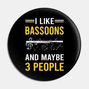 3 People Bassoon Bassoonist Pin