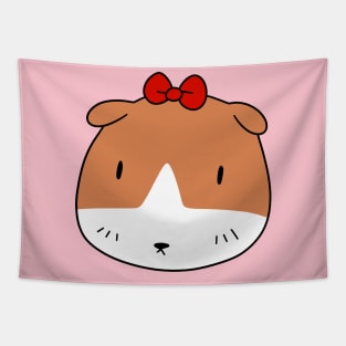 Bow Guinea Pig Face Tapestry