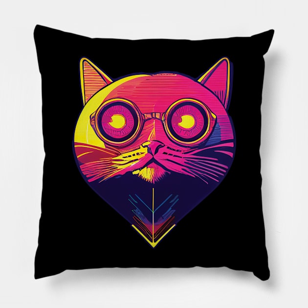 Fun Space Cat Love Pillow by Catsy Dad