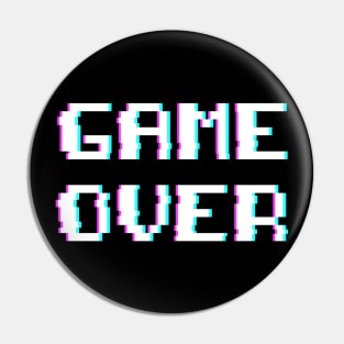 GAME OVER GLITCH PIXEL 8BIT CLASSIC GAMER Pin