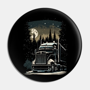 Christmas Cargo: Semi-Truck Gift for Truckers Pin