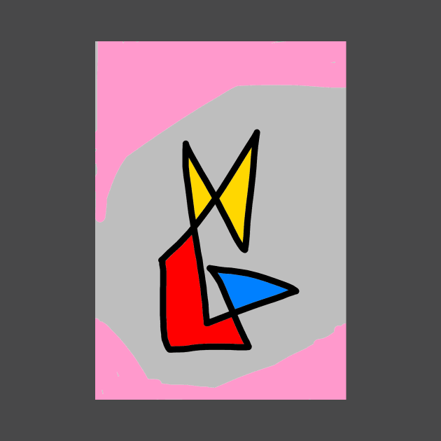 Abstract, Cubist Shape | Homage to Picasso | Pink by Gizi Zuckermann Art