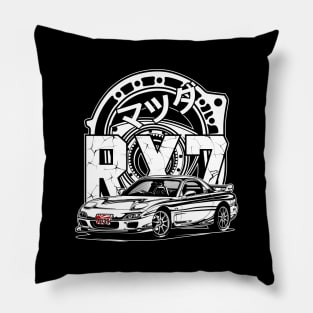 RX7 FD3S Rotary Engine (White Print) Pillow