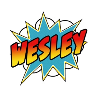 Kids Boys Wesley Name Comic Book Superhero T-Shirt