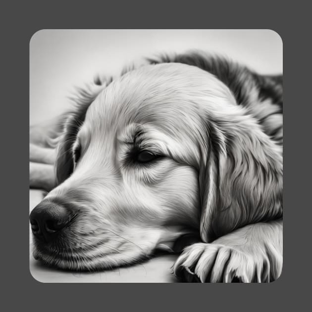 Cute Golden Retriever Puppy Resting by Cre8tiveSpirit