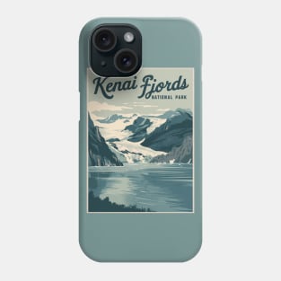 Kenai Fjords National Park Retro Travel Phone Case