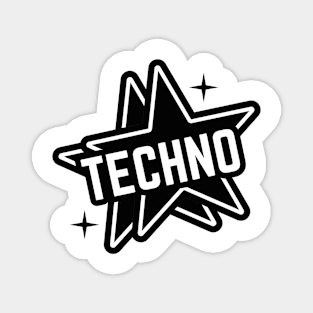 TECHNO  - Double Stars Logo (black) Magnet