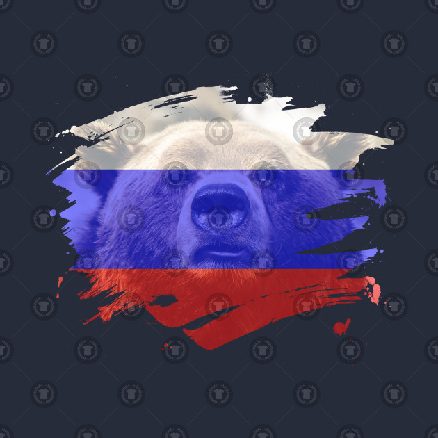 Russia Flag Bear Russian Pride Design