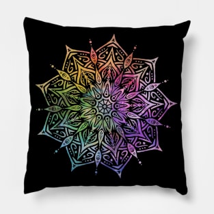 Rainbow Pride Mandala Pillow