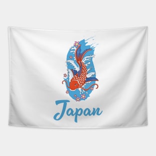 Japan Koi travel logo Tapestry