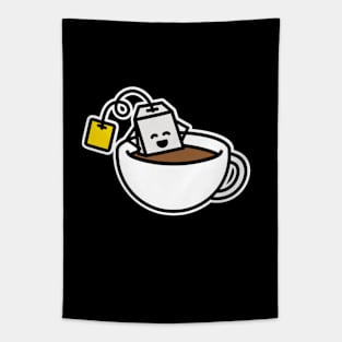 Funny tea bag in teacup spa relaxing cup of tea Tapestry