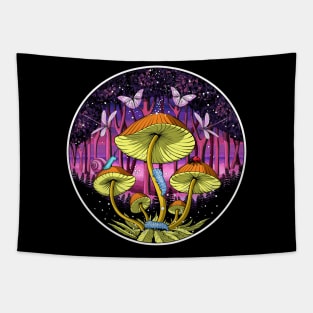 Magic Mushrooms Forest Tapestry