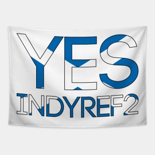 YES INDYREF2, Pro Scottish Independence Saltire Flag Text Slogan Tapestry