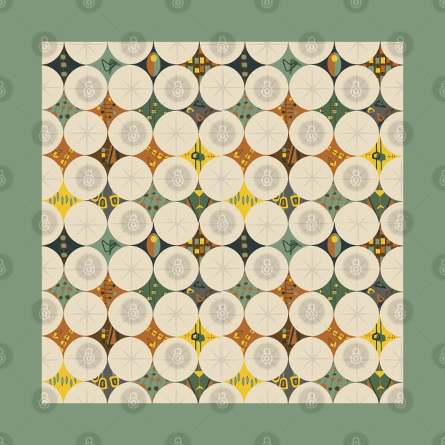 Mid Century Modern Quilt Print by Slightly Unhinged