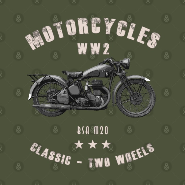 BSA M20 Retro Vintage Motorcycle WW2 by Jose Luiz Filho