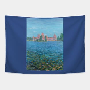 Trakai Castle and water lilies, Lithuania Tapestry