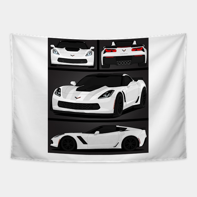 Z06 WHITE Tapestry by VENZ0LIC