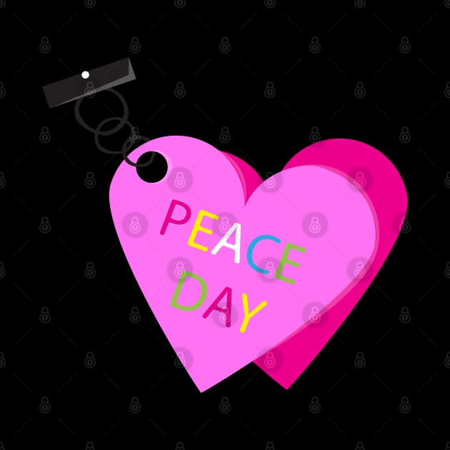 Peace Day heart-shaped key chain by Wilda Khairunnisa