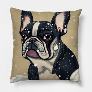 Black and White French Bulldog Funny Puppy Face Bulldog Dad Calmest Dog Breed Pillow