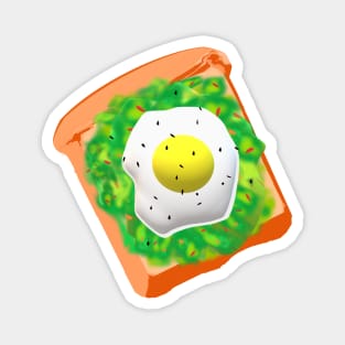 Avocado Toast with Egg (Black Background) Magnet