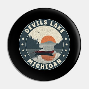 Devils Lake Michigan Sunset Pin