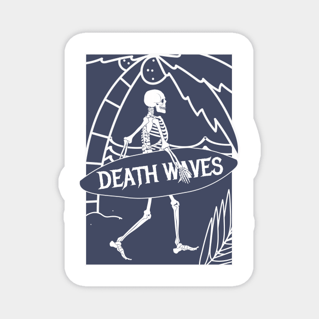 Death waves Skeleton Surfer Artwork for summer Magnet by eyoubree