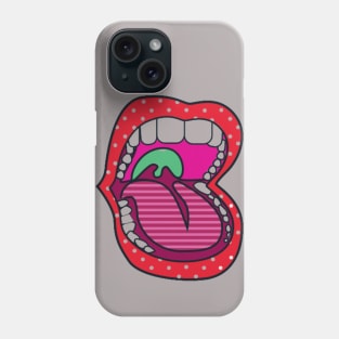 Open Mouth Showing Teeth And Tongue Phone Case