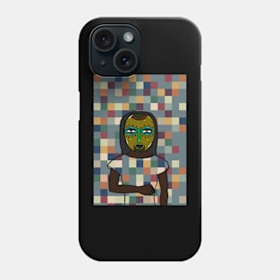 Dan NFT - FemaleMask with AfricanEye Color and GreenSkin on TeePublic Phone Case