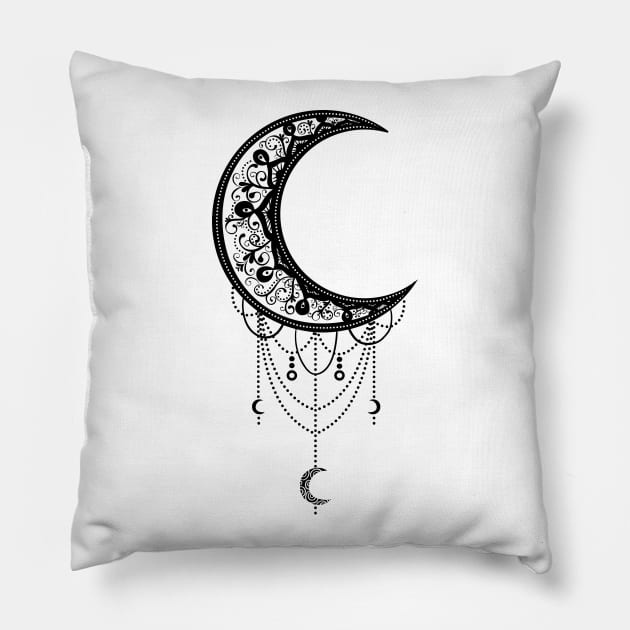 Moon Mandala Pillow by EarlAdrian