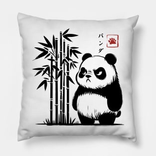 Minimalist Panda Ink Japanese Streetwear Novelty Funny Panda Pillow