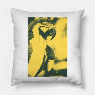 Macaw Parrot Bitmap Effect Pillow