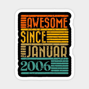 RETRO Awesome Since January 2006 18 Years Old 18th Birthday Magnet